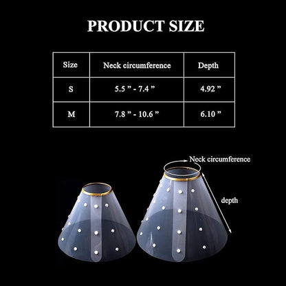 WishLotus Cat Cone Recovery - Soft, Comfortable & Adjustable Elizabethan Collar, Anti-Bite/Lick E-Collar for Small Medium Dog, Rabbit (S, White)