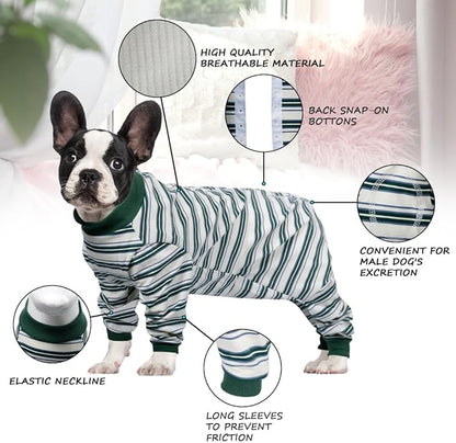 FEimaX Dog Recovery Suit After Surgery, Puppy Spay Neuter Prevent Licking Onesie Alternative Bandages E-Collar & Cone, Pet Abdominal Wounds Post Surgical Shirt for Dogs Cats