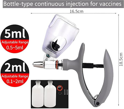 Livestock Syringes, Adjustable Veterinary Injector Gun, Automatic Continuous Syringe for Animal Cattle Goat Pig Cow(B-5ml)