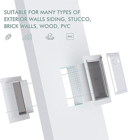 Baboni Pet Door for Wall,3-Flap,Steel Frame and Telescoping Tunnel, Aluminum Lock, Double Flap Dog Door and Cat Door, Strong and Durable (Pets Up to 100 Lb) -Large