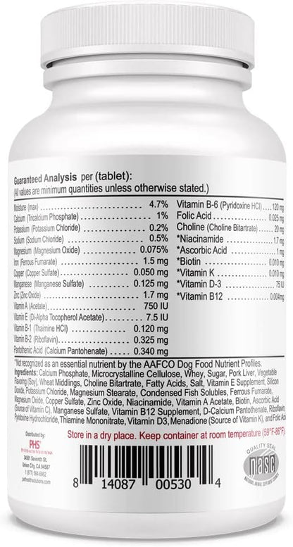 for Dogs Multivitamin & Mineral Supplement, Veterinarian Recommended Vitamin-Mineral Nutritional Support, Daily Chewable Tablets for Skin Coat Energy & Overall Wellness, 60 Chewable Tablets (4.2 oz)