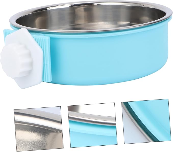 Blue Stainless Steel Dog Bowl Portable Pet Water Dispenser Feeder Durable Non Slip Dog and Cats for Indoor and Outdoor Use Pet Feeder Supplies