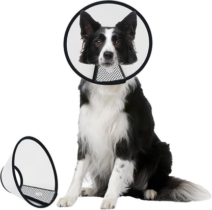 Dog Cone After Surgery, Adjustable Pet Recovery Collar for Dogs and Cats, Plastic Elizabethan Neck E-Collar Stop Licking Wounds (XXL-D)