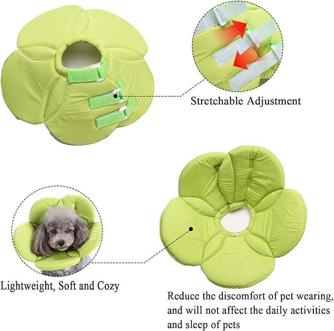 Soft Dog Cone for Small Dogs Flower Dog Cone Collar Adjustable Surgery Recovery Collar for Dogs Frog, Cow, Elephant Pet Cones foe Dogs (Cow, M)
