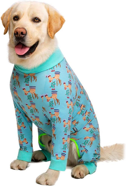 Recovery Suit for Dogs, Lightweight Christmas Onesie for Medium/Large Dogs, Prevents Shedding, Protects Surgical Wounds, Full Belly, Camouflage