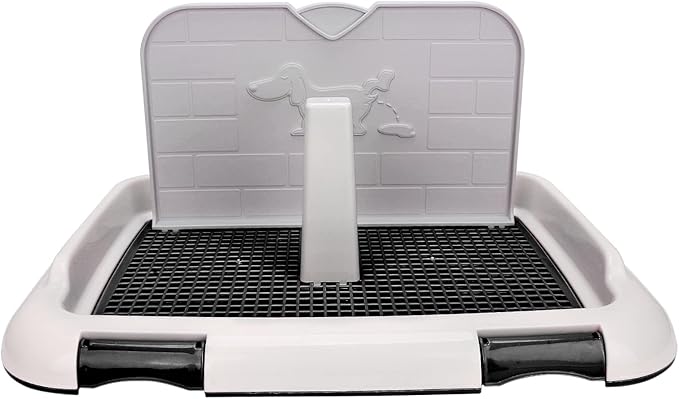 Tita-Dong Puppy Training Toilet Pad Holder with Cat Potty Fence - Dog Scheduled Urination Potty Tray for Small & Medium Dogs (Black)