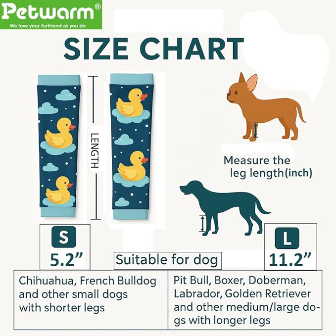 PetWarm Dog Recovery Sleeve 4pcs Set, Dog Leg Sleeve, Ideal for Comfort and Support During Pet Recovery, Suitable for Active or Support Recoverying Pet Use, Green, L