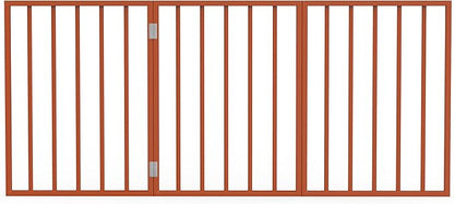 PETMAKER Pet Gate – Dog Gate for Doorways, Stairs or House – Freestanding, Folding, Accordion Style, Wooden Indoor Dog Fence (24-Inch, Mahogany)