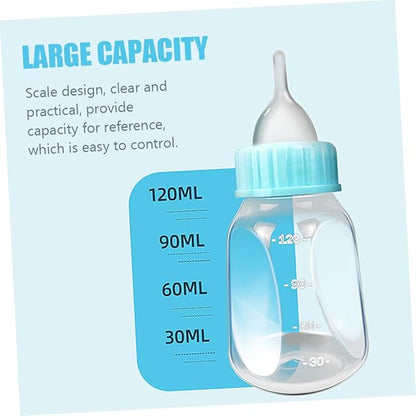 Toyvian 2PCS Silicone Kitten Feeding Bottles Puppy Milk Feeder Replaceable Nipples Small PET Nursing Bottles for Newborn Kittens and Puppies