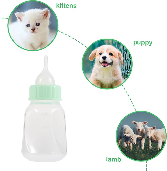 Happyyami 1 Set Portable Cat Milk Bottle Ergonomic Leak Pet Nursing Feeder for Kittens and Puppies for Various Milk Reusable and Sturdy Design for Small Animals