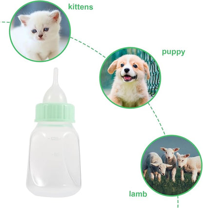 Happyyami 1 Set Portable Cat Milk Bottle Ergonomic Leak Pet Nursing Feeder for Kittens and Puppies for Various Milk Reusable and Sturdy Design for Small Animals
