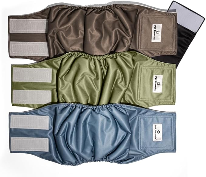 Pet Parents® Washable Belly Bands for Male Dogs (3pack) + Extendrs® of Durable Dog Diapers Male, Premium Male Dog Diapers & Dog Wraps (X-Large, Koda)