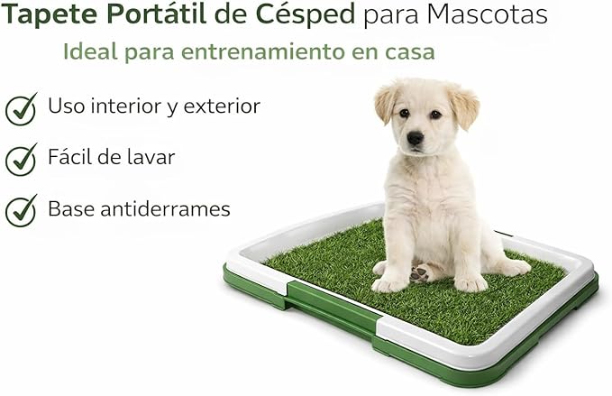 BE POSITIVE Synthetic Grass Training Mat with Washable Tray for Dogs, Great for Indoor and Outdoor