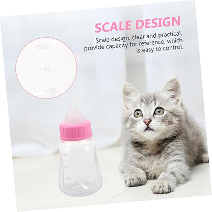 2pcs Kitten Nursing Bottles Soft Easy to Squeeze Pet Feeder for Kittens and Puppies Durable Milk Bottles for Newborns Reusable and Convenient Feeding Yellow Pink