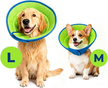 Soft Dog Cone Collar – Comfortable Cone for Dogs to Stop Licking After Surgery, Elizabethan Collar for Large Dogs, Adjustable Dog Donut Collar for Inflatable & Comfy Recovery (L)