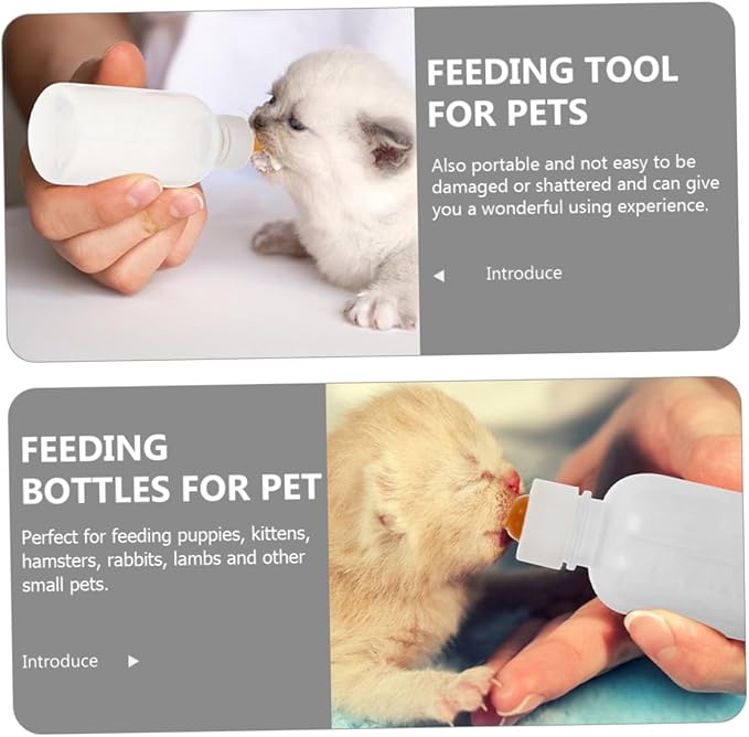 Mipcase 3pcs Pet Feeding Bottles Cat Dog Puppy Kitten Water Milk Feeding Bottle Kit