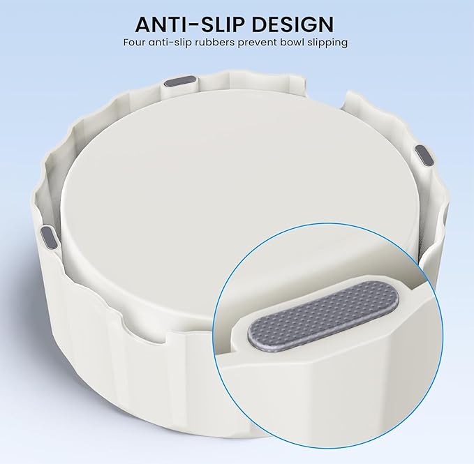 Dog Small Animals Water Bowl No Spill 70oz/2L Large Capacity Dispenser Non Slip No Splash Small Animals Bowl Pet Slow Feeder No Drip Dog Water Bowl on Vehicle for Dogs and Cats - Grey