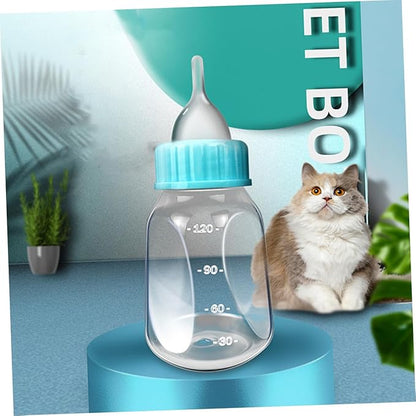 2PCS Kitten Nursing Bottles Silicone Nipples PET Feeder for Kittens and Puppies Milk Container for Newborns Easy to Use