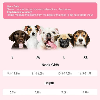 SAWMONG Soft Cone for Dogs – Medium Dog Recovery Collar, Adjustable E-Collar to Stop Licking After Surgery (M, Pink)