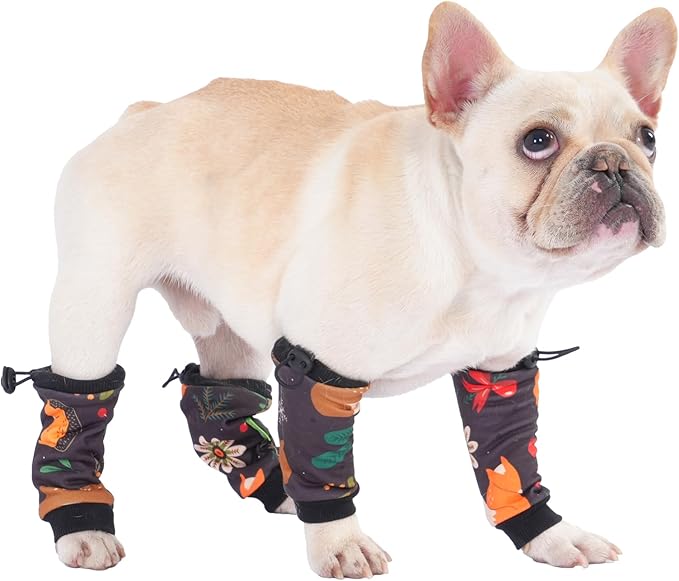 PetWarm Dog Recovery Sleeve 4pcs Set, Dog Leg Sleeve, Ideal for Comfort and Support During Pet Recovery, Suitable for Active or Support Recoverying Pet Use, Black Brown, S