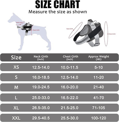Bolux Dog Harness, No-Pull Reflective Dog Vest, Breathable Adjustable Pet Harness with Handle for Outdoor Walking - No More Pulling, Tugging or Choking (Black, M)
