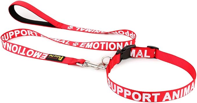 Plutus Pet Support Animal Collar,Printed in Large Letters on Nylon Webbing,Prevents Accidents by Warning Others of Your Dog in Advance,Two Colors,Four Sizes,Neck 16-24 inch,Large,Red
