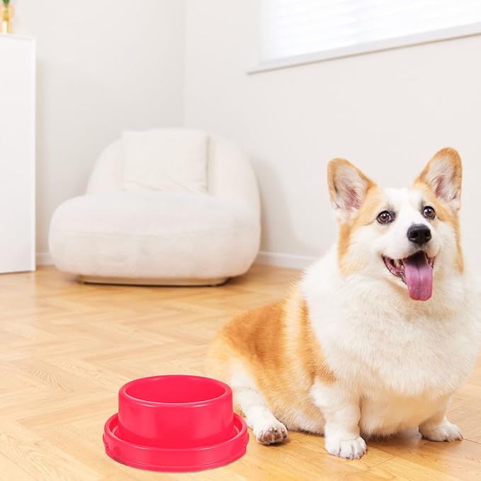 ULTECHNOVO Dog Feeding Bowl Plastic Small Pet Water Feeder Red Pp Indoor Puppy Food Dispenser