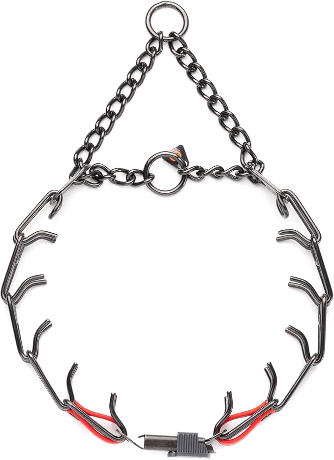 Herm Sprenger Black Stainless Steel Dog Collar with Quick Release ClicLock Buckle O-Ring Biothane Insert Training Collar Made in Germany (Cherry Red, 23in x 3.2mm(Neck Size up to19-20in))
