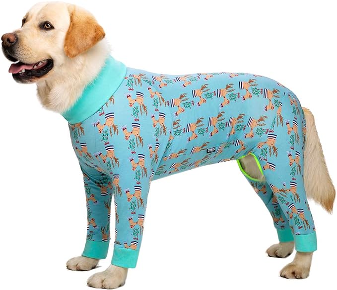 Recovery Suit for Dogs, Lightweight Christmas Onesie for Medium/Large Dogs, Prevents Shedding, Protects Surgical Wounds, Full Belly, Camouflage