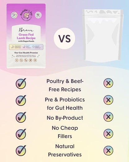 Bundle x Joy Brave Probiotic Dog Food Dry, Lamb, 24lb Bag, Allergy and Gut-Friendly Adult Kibble for Digestive Health with Grass-Fed Lamb, 20 Plant Based Superfoods, Poultry and Grain Free