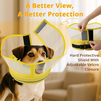 Soft Dog Cone Collar, Inflatable Cones Alternative After Surgery with Anti-Lick Shield, for Large/Medium/Small Dogs to Stop Licking, Elizabethan Neck Ecollars of Shame, Comfy Pillow E Recovery
