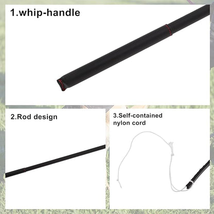 Dog Training Whip, Dog Agitation Stick Flog Teaser Wand, Dog Target Stick Outdoor Playing, for Pulling, Chasing, Training, 20.87" Rod Length, Black