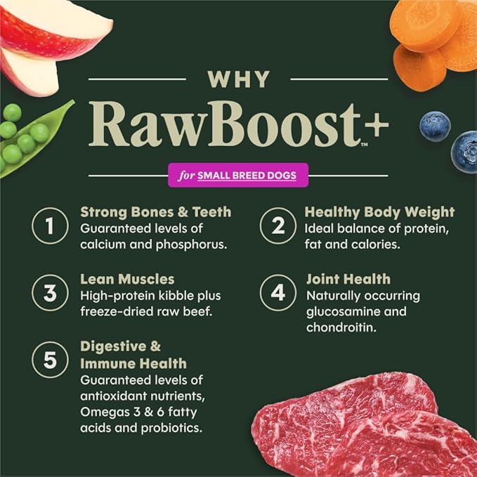 Instinct RawBoost Small Breed, Natural Dry Dog Food with FreshDried Raw, High Protein, Grain-Free Recipe - Real Beef, 10 lb. Bag