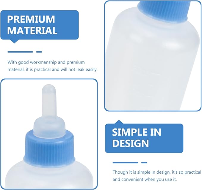 Abaodam 3Pcs Pet Nursing Feeders Cat Milk Bottles for Kittens and Puppies Leak Easy to Use Pet Feeding Supplies for Newborn