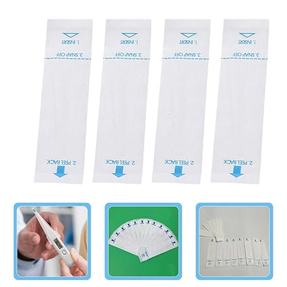 Disposable Probe Protective Covers 100pcs White Digital Protector Sleeves for Veterinary and Temperature Monitoring