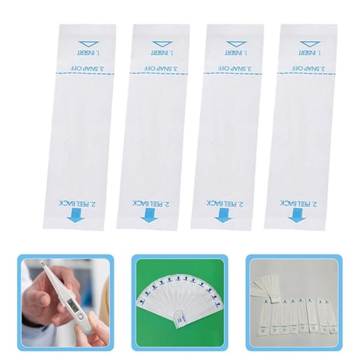 100Pcs Universal Probe Paper Covers Protective Sleeves for Rectal and Digital Thermometers for Home and Veterinary Use