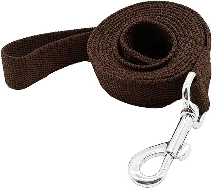 Nylon Dog Training Leash, Traction Rope, 4Ft /5 Foot /6 Feet Long, 5/8 inch 3/4 Inch 1 Inch Wide, for Small and Medium Dogs (3/4'' x 4 F, Brown)
