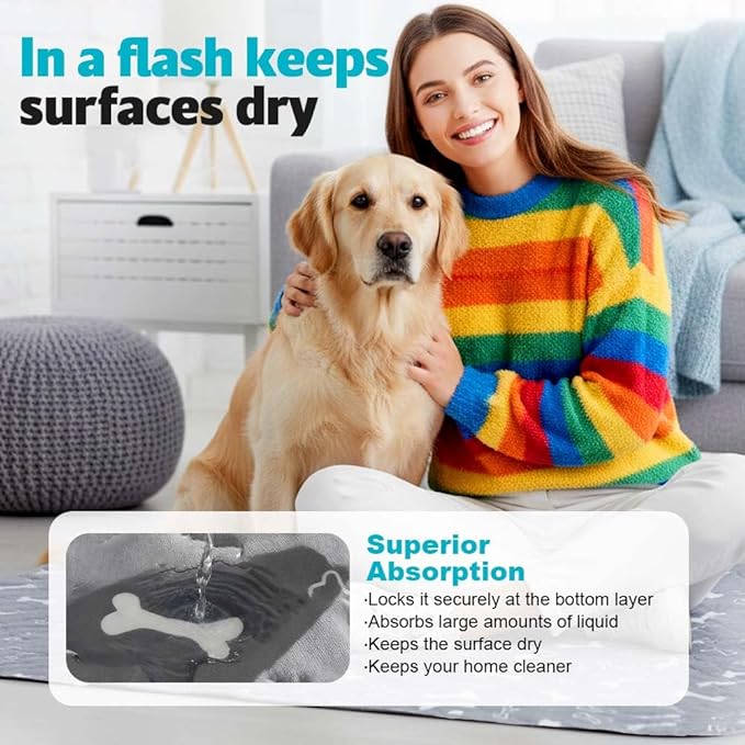 Puppy Pads for Dogs, 2026 New Washable Puppy Pads with Pheromones, Pee Pads for Dogs & Cats, Durable Leak-Proof & Anti-Slip Pet Training Pads for Home & Travel, Reusable (White, 27.6" x 31.5")