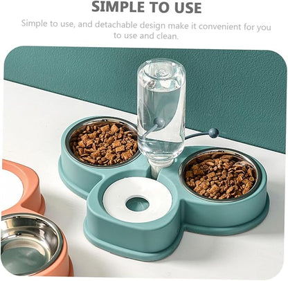 BESPORTBLE Triple-use Pet Waterer Feeder Dog Food Dispenser Kitten Feeder Pet Accessory Shatterproof Material