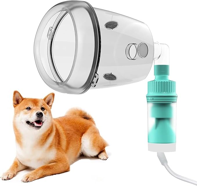 Dog Nebulizer Lying Cup and Inhaler Mask,White Pet Oxygen Mask, Suitable for Medium-Sized Dogs (Nebulizer Unit Not Included) M