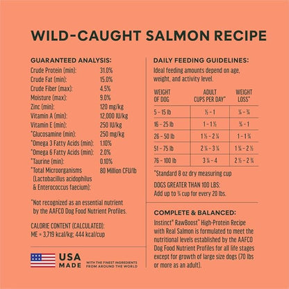 Instinct RawBoost, Natural Dry Dog Food with FreshDried Raw, High Protein, Grain-Free Recipe - Real Salmon, 3.5 lb. Bag