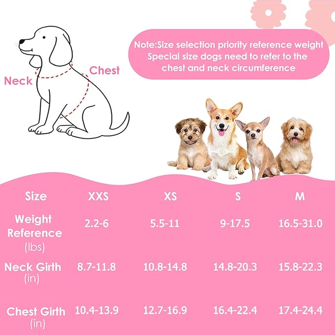 Lukovee Puppy Harness and Leash Set, No Pull Lightweight Soft Suede Adjustable Pet Harness Vest with Snap Buckle for Puppy Small and Medium Size Dog (Pink Rose, XS)