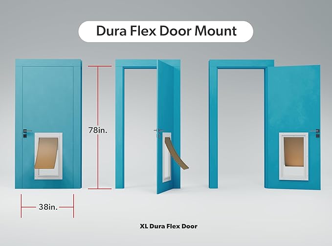 DuraFlex Heavy-Duty Aluminum Frame Pet Door for Medium-Sized Dogs (up to 30 lbs.) by High Tech Pet - Easy Installation Dog Door, Door Mount, Air Tight, Security Panel (8.25" x 17.25" Opening) - AF-3-M