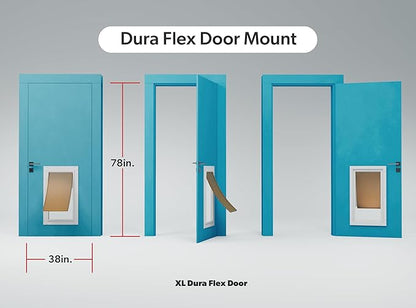 DuraFlex Aluminum Frame Pet Door for Extra Large-Sized Dogs (100+ lbs.) by High Tech Pet - Easy Installation Dog Door, Door Mount, Air Tight, Security Panel (12.5" X 25" Pet Opening) - AF-3-XL