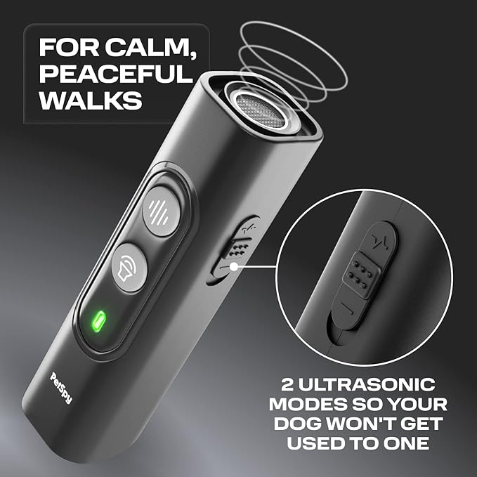 PetSpy N10 Ultrasonic Dog Bark Deterrent, 2 Frequency Modes, Barking Control Device for Indoor and Outdoor with 16 Feet Range, Bark Deterrent Dog Trainer with Training Cards