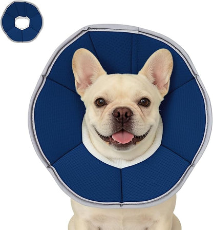 MAXFUT Dog Cone Collar,Soft Cone for Dogs to Stop Licking After Surgery,Non Inflatable Dog Donut Cone (Blue, S)
