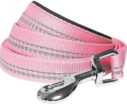 Blueberry Pet 3M Reflective Pastel Color Dog Leash with Soft & Comfortable Handle, 5 ft x 5/8", Baby Pink, Small, Leashes for Dogs