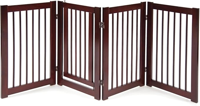 Primetime Petz 360 Configurable Dog Gate with Door – Indoor Freestanding Walk Through Wood Pet Gate,Walnut