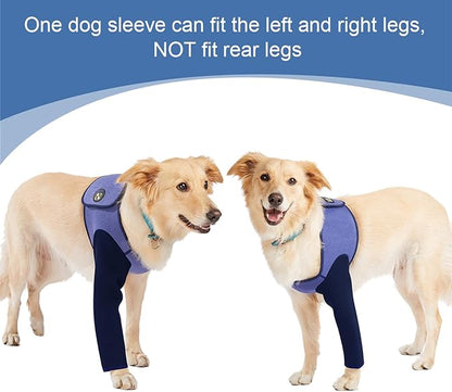 Coodeo Dog Recovery Suit, Cone Collar Alternative, Abrasion Resistant Dog Recovery Sleeve, Washable 2.5mm Thick and Waterproof, Pet Wounds Prevent Licking, Bite, Keep Dry（Purple，XL