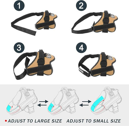 Bolux Dog Harness, No-Pull Reflective Dog Vest, Breathable Adjustable Pet Harness with Handle for Outdoor Walking - No More Pulling, Tugging or Choking ( Army Yellow, M )
